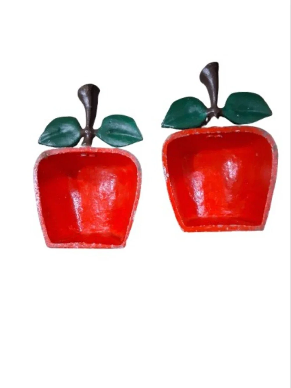 VTG Cast Iron Apple 2 Halves Decor, Door Stop, Book Ends